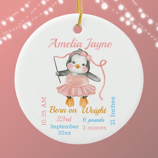 Décoration En Céramique Cute Penguin Ballerina Rose Baby Girl Statistiques (Créateur téléchargé)