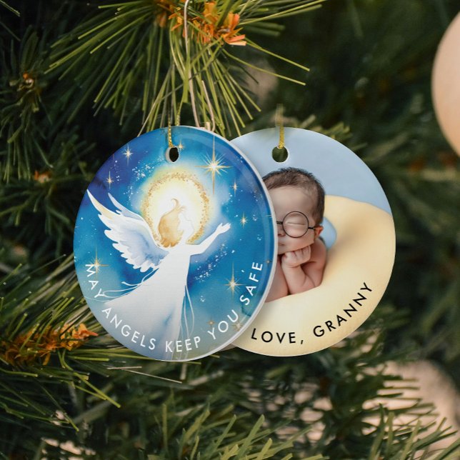 Décoration En Céramique Cute Religieux Gardien Angel Aquarelle Photo (Créateur téléchargé)