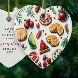 Décoration En Céramique Cute Rouge Et Vert Cookies De Noël Motif Cuisiné