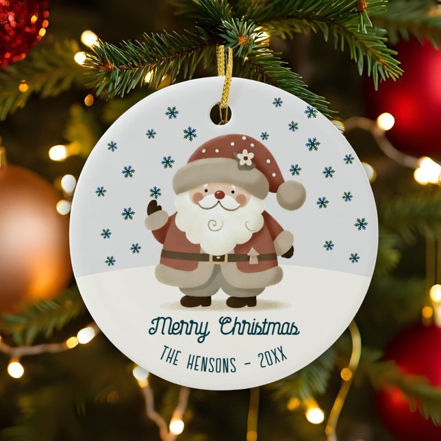 Décoration En Céramique Cute Santa Clause Snowflakes Drawing Christmas (Créateur téléchargé)