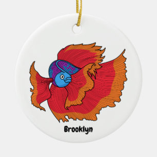 Décoration En Céramique Cute Siamese combat poisson betta dessin