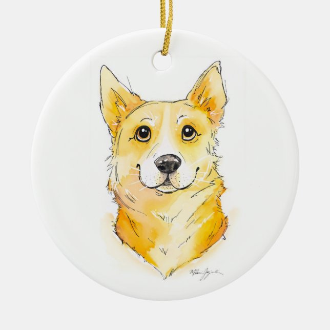 Décoration En Céramique Cutie Corgi (Devant)