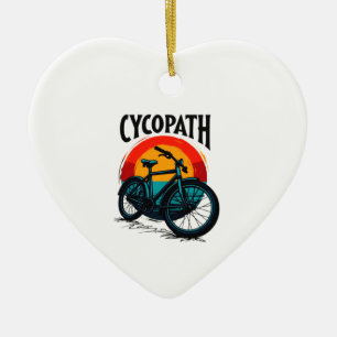 Décoration En Céramique Cycopath : Vélo énergétique avec le soleil couchan