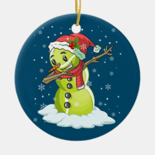 Décoration En Céramique Dabbing Snowman Tennis Ball Tee Christmas Xmas