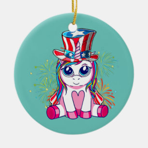Décoration En Céramique Dabbing Unicorn 4 juillet's Girls Women