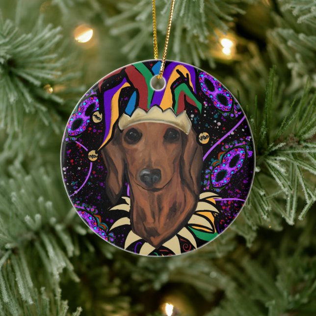 Décoration En Céramique Dachshund (Arbre)