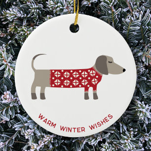 Décoration En Céramique Dachshund Chien amusant