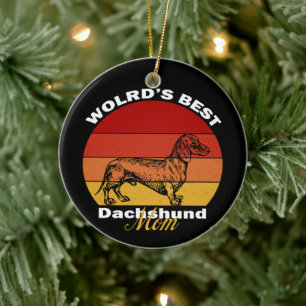Décoration En Céramique Dachshund - Meilleure Maman Dachshund du Monde