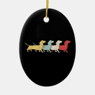 Décoration En Céramique Dachshund Retro Vintage