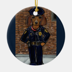 Décoration En Céramique Dachshund rouge