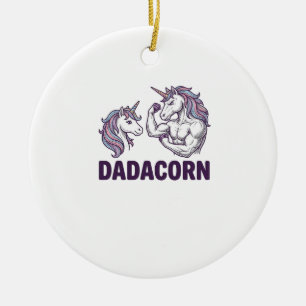 Décoration En Céramique Dadacorn Drôle Licorne Papa Conception de Chemise