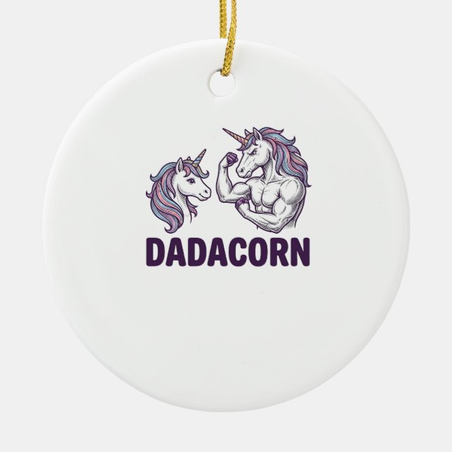 Décoration En Céramique Dadacorn Funny Unicorn Dad Vector Shirt Design_1 (Devant)