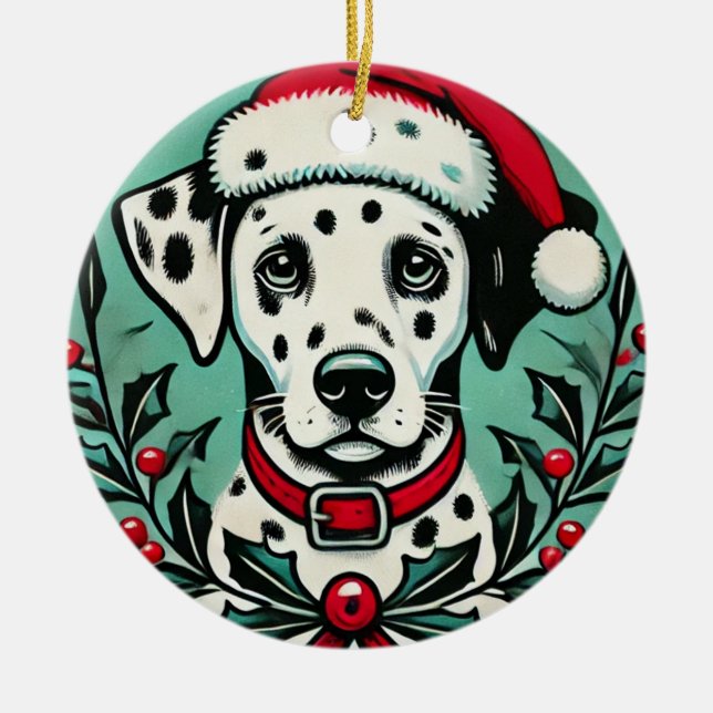 Décoration En Céramique Dalmatie de Noël (Devant)