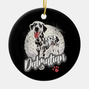 Décoration En Céramique Dalmatien Avec Paw Vintage Chien Amateurs Design