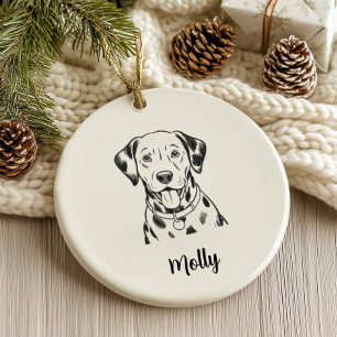 Décoration En Céramique Dalmatien personnalisé pour Noël