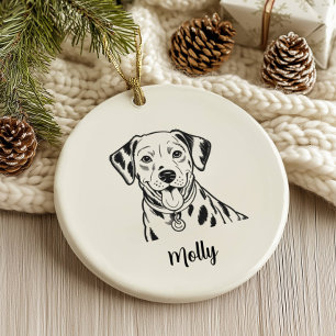 Décoration En Céramique Dalmatien personnalisé pour Noël