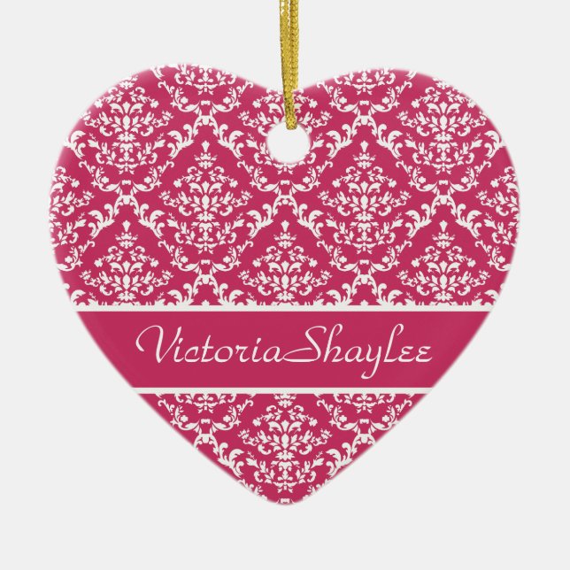 Décoration En Céramique Damask rose #1 personnalisable (Devant)
