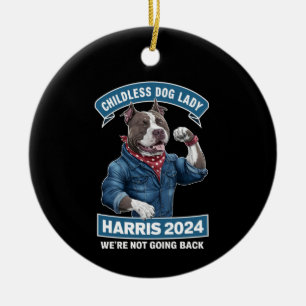 Décoration En Céramique Dame Chien sans Enfant Vote Kamala Élection 2024