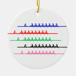 Décoration En Céramique Dames Race Rowers - Jusqu'à cinq bateaux