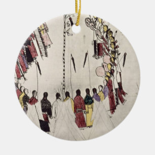 Décoration En Céramique Danse de cuir chevelu ou danse de victoire (encre