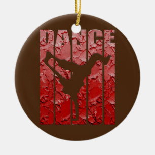 Décoration En Céramique Danse de la percée Hip hop rouge Graffiti Art