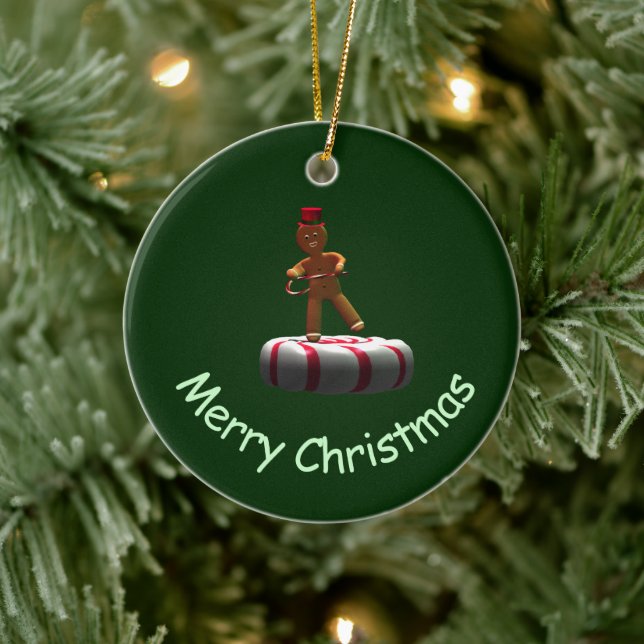 Décoration En Céramique Danser Caricature Gingerbread Homme (Arbre)