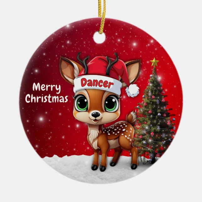Décoration En Céramique Danseur Bébé Cerf, Faon, Biche, Renne🦌 🎄 (Devant)