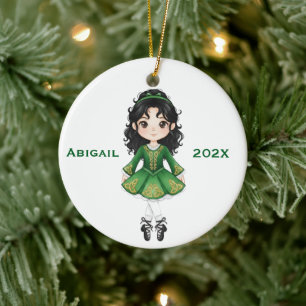 Décoration En Céramique Danseuse Irlandaise Personnalisée pour Noël