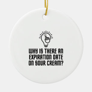 Décoration En Céramique Date d'expiration sur la crème aigre