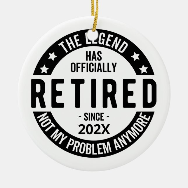 Décoration En Céramique Date Personnalisée La Légende A Officiellement Ret (Devant)