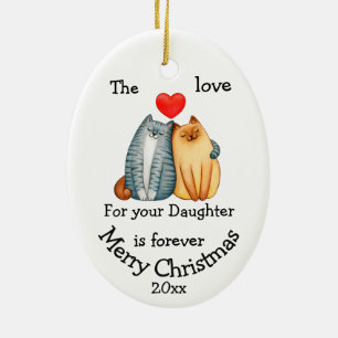 Décoration En Céramique Dated Christmas Chat Love For your Daughter Cote