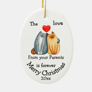 Décoration En Céramique Dated Christmas Chat Love From Parents Citation