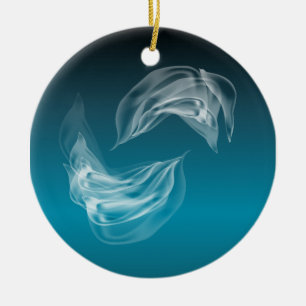 Décoration En Céramique Dauphins Abstraits en jeu