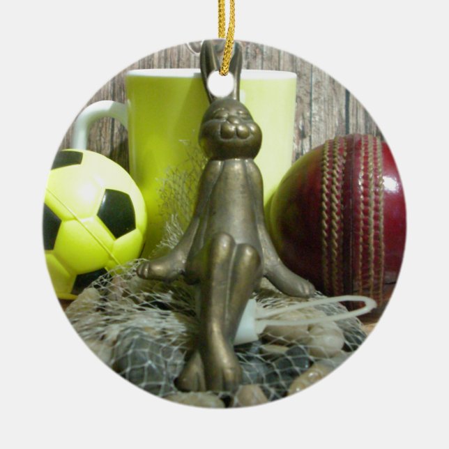 Décoration En Céramique De l'autre côté du Pitch & Crease : Football Crick (Devant)