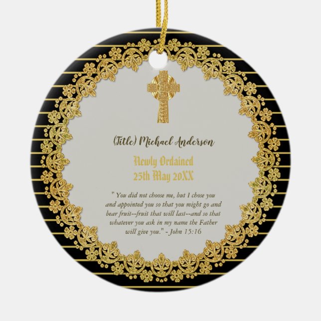 Décoration En Céramique DEACON Récemment Ordonné Verse Cadeau Commémoratif (Devant)