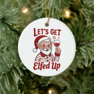 Décoration En Céramique Déchaînons-nous avec les Elfes Snarky Noël Vin Elf