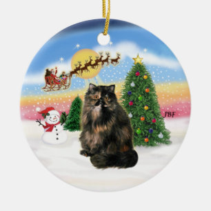 Décoration En Céramique Décollage - Tortie Persian chat