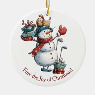 Décoration En Céramique Décor de Noël pour les amateurs de golf - Design S