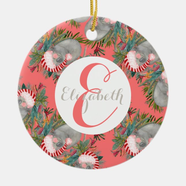 Décoration En Céramique Décor en céramique rose Koala personnalisé (Devant)