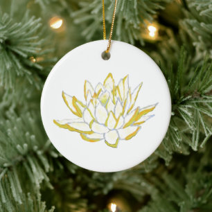 Décoration En Céramique Décor maison de lotus jaune pendante pendentif