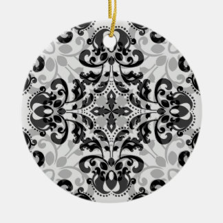 Décoration En Céramique Décor victorien noir et gris damassé