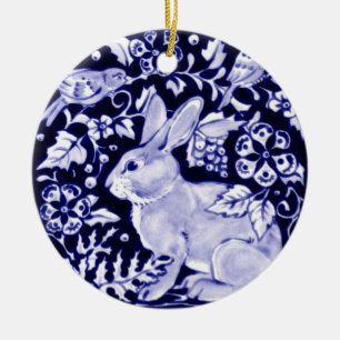 Décoration En Céramique Dedham Blue Rabbit, Classic Blue & White Design