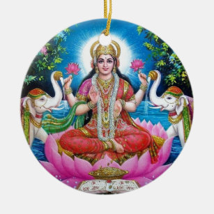 Décoration En Céramique Déesse de Lakshmi de l'amour, de la prospérité, et