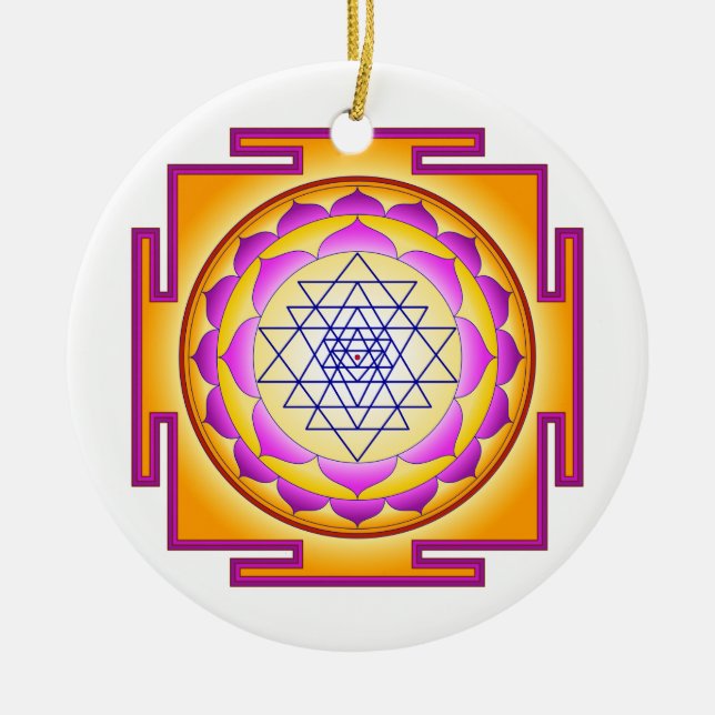 Décoration En Céramique Déesse Shri Lalitha Tripura Sundari de Sri Chakra (Devant)