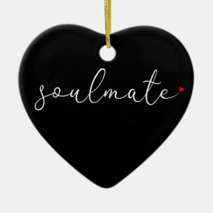 Décoration En Céramique Définition d'âme sœur Script Love Heart Chic