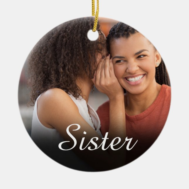 Décoration En Céramique Définition de sœur chic écriture photo fille rose (Devant)