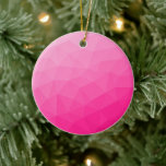 Décoration En Céramique Dégradé rose chaud Motif de maille géométrique<br><div class="desc">Ornement de Noël en céramique avec motif de maille géométrique en dégradé rose chaud. Maille géométrique triangulaire élégante et cool avec dégradé rose chaud pour les dames.</div>