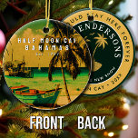Décoration En Céramique Demi Moon Cay Bahamas Vintage Sunset Vacation 60s<br><div class="desc">Cette Vintage Half Moon Cay des Bahamas design Vintage fait un grand cadeau de Noël ou d'anniversaire pour les fans de Little San Salvador Bahamas. Le design rétro des vibes d'été est un cadeau parfait pour les amateurs de voyage et de destinations tropicales. Vous pouvez customiser et modifier ce modèle...</div>