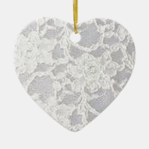 Décoration En Céramique Dentelle blanche vintage