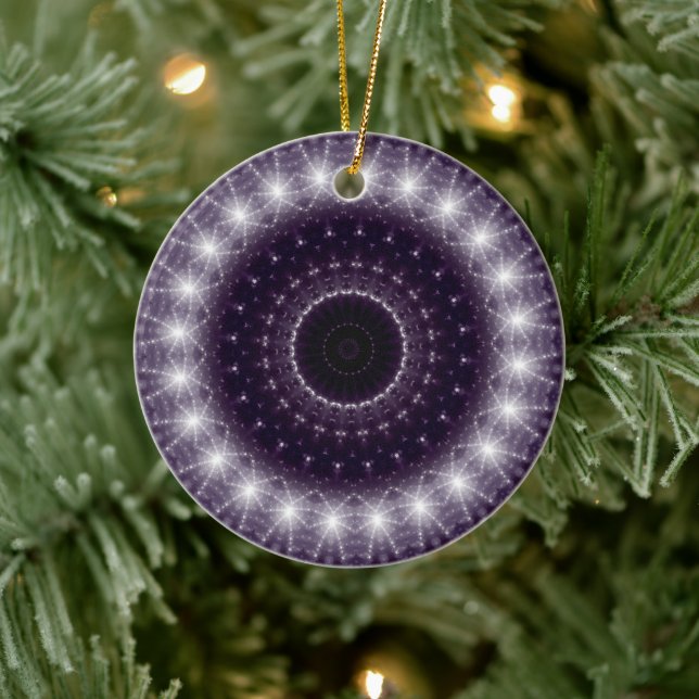 Décoration En Céramique Dentelle ronde noire et blanche fantaisie (Arbre)